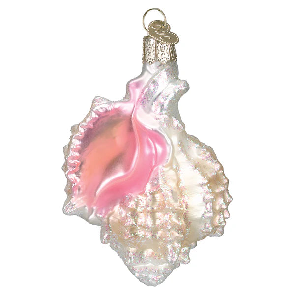 Old World Christmas Seashell Tree Ornament Set of 6 including Mexican Conch, Golden Seashell, Mitchell's Wentletrap Shell, Nautilus, and Sand Dollar