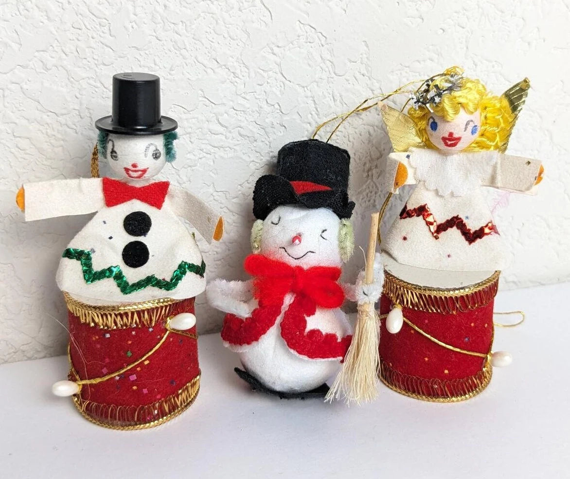 Vintage Snowman Christmas Ornaments