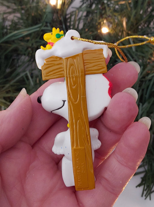 Snoopy Cool Joe and Woodstock Whitman's Christmas Ornament