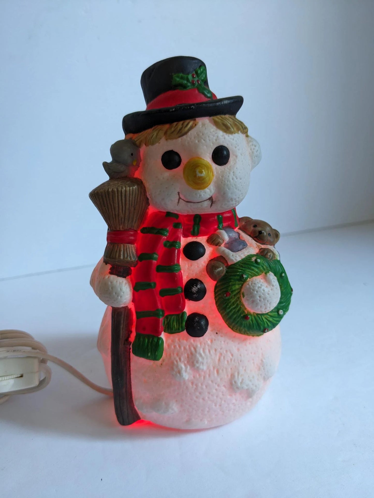 Vintage Ceramic Light Up Snowman