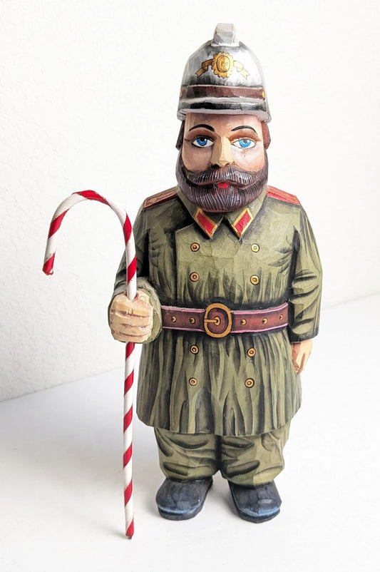 Faux Wood Carved Christmas Soldier Figurine