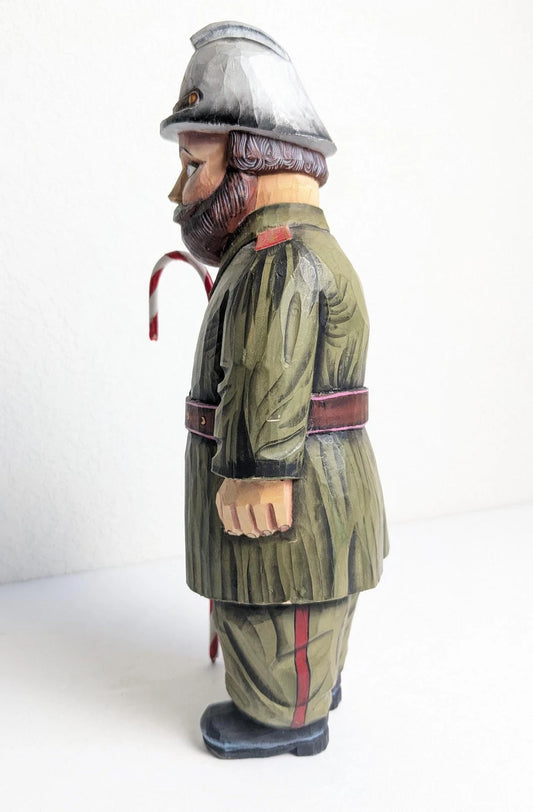 Faux Wood Carved Christmas Soldier Figurine