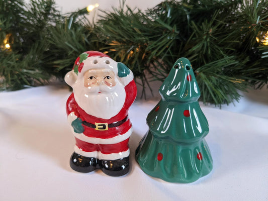 Santa Christmas Tree Salt & Pepper Shakers