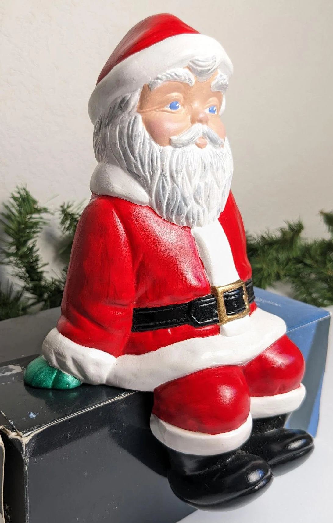 Vintage Ceramic Santa Shelf Sitter