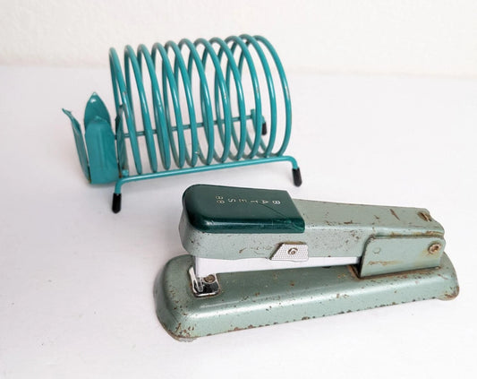 Vintages Bates Stapler and Spiral Paper Organizer