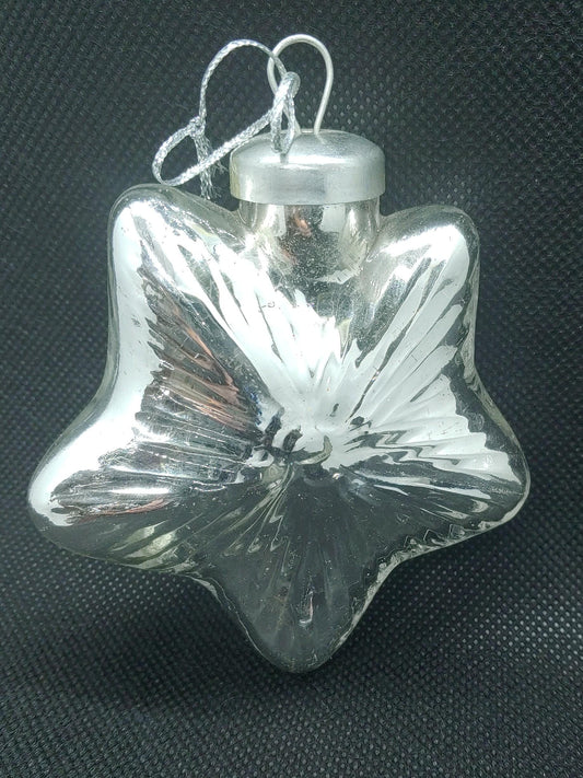Vintage Mercury Glass Star Christmas Ornament