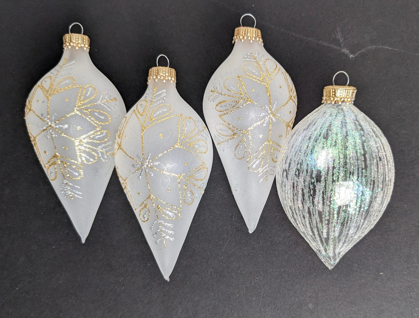 Vintage Krebs Teardrop Ornaments