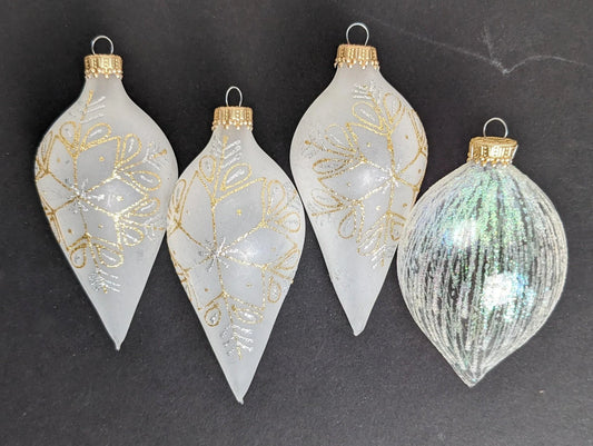 Vintage Krebs Teardrop Ornaments