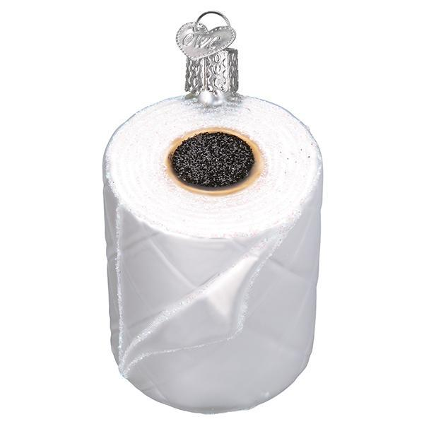 Roll of Toilet Paper - Blown Glass Tree Ornament by Old World Christmas