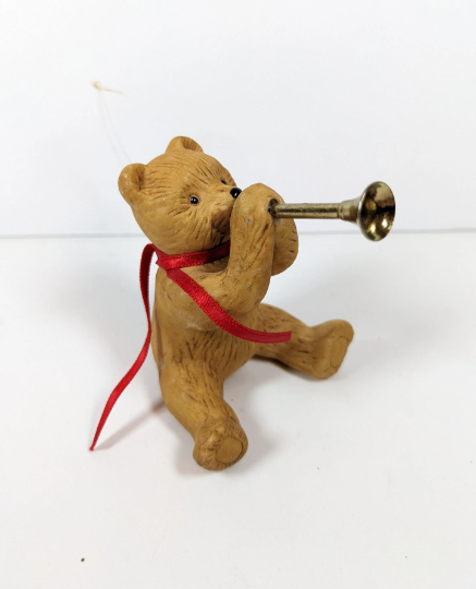 Dept 56 Bear Blowing Horn Christmas Ornament