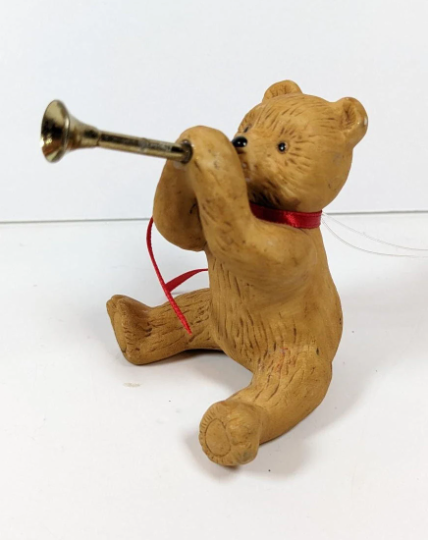 Dept 56 Bear Blowing Horn Christmas Ornament