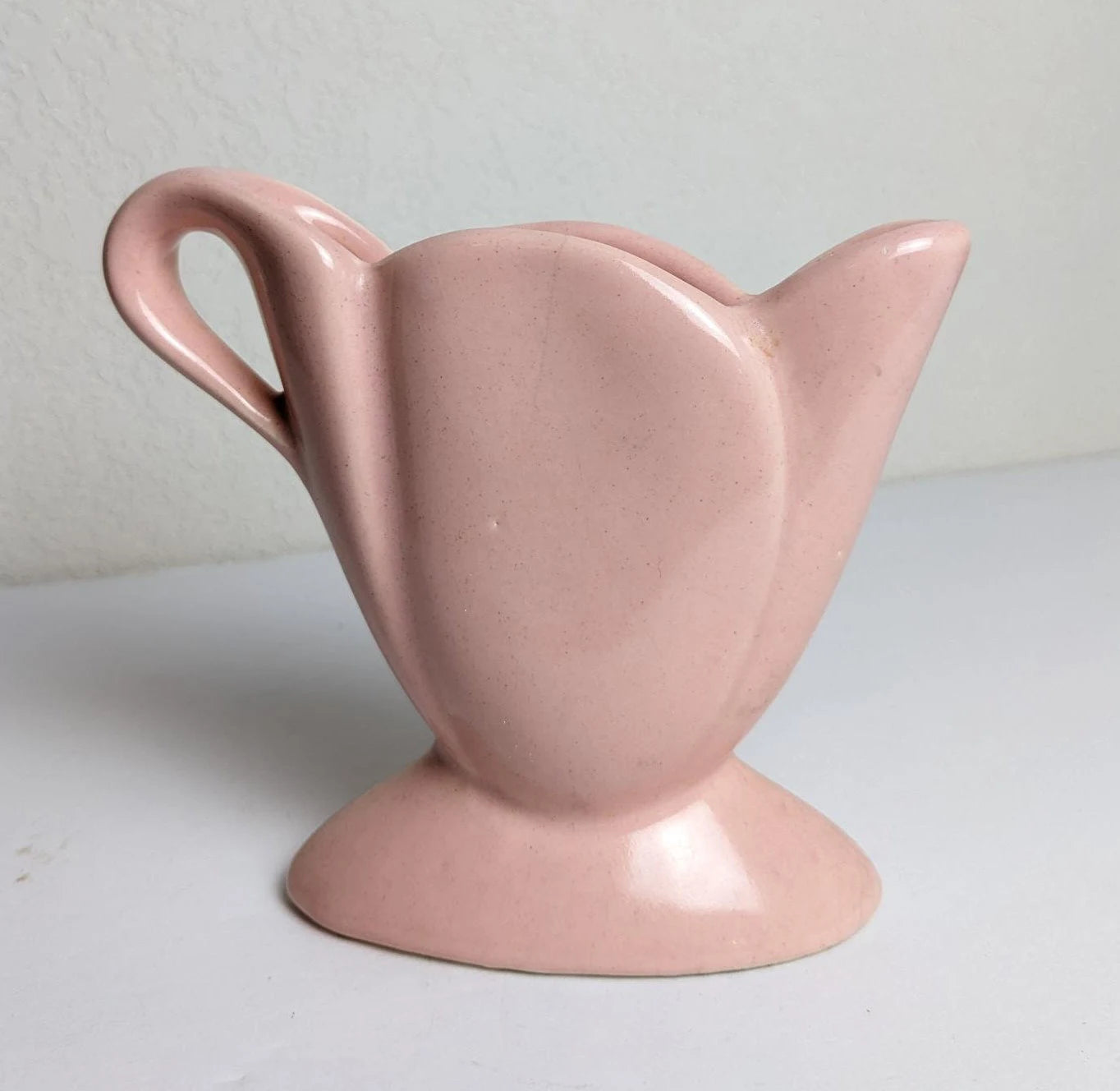 Vintage Pink Tulip Pitcher Vase