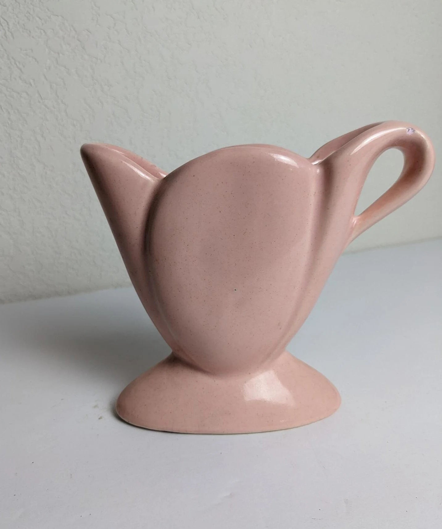 Vintage Pink Tulip Pitcher Vase