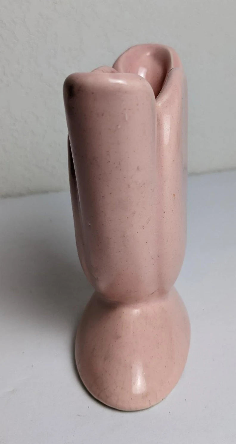 Vintage Pink Tulip Pitcher Vase