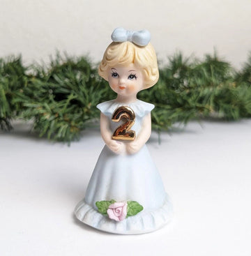 Vintage 1981 Enesco Growing Up Second Birthday Girls Figurine
