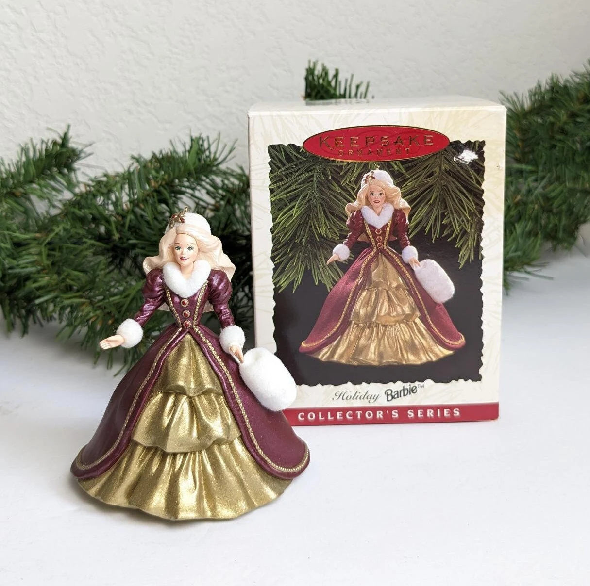 Vintage 1996 Hallmark Holiday Barbie Ornament