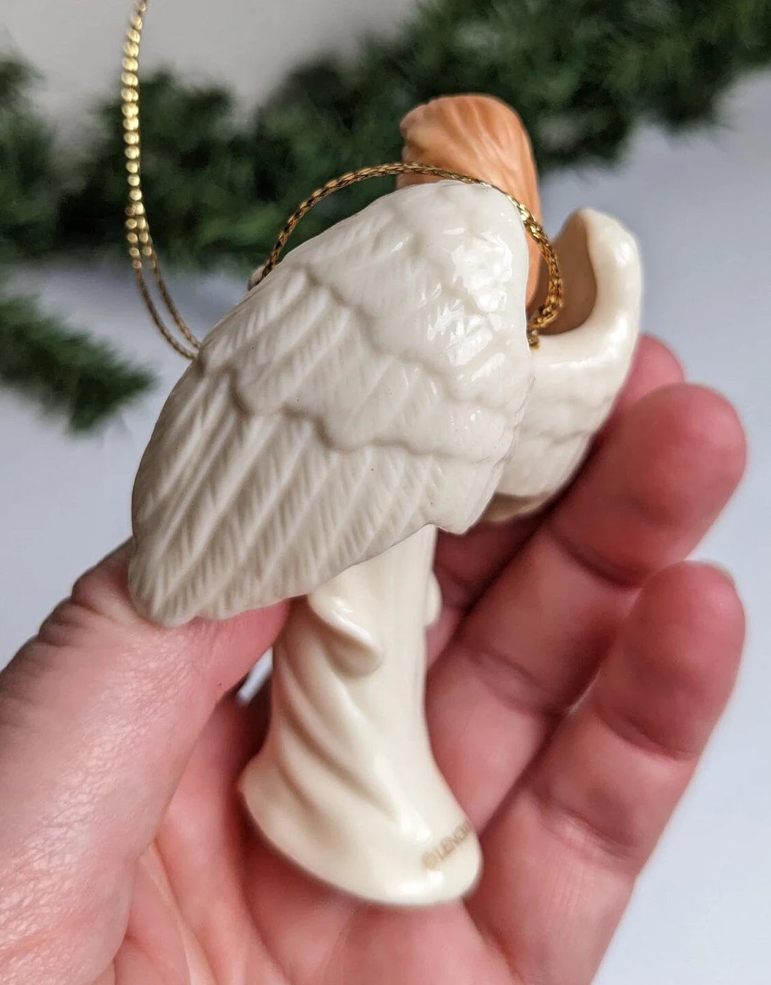 Vintage Lenox Angel Playing Lyre Ornament