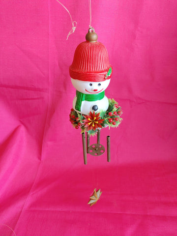 Vintage Plastic Snowman Christmas Wind Chime