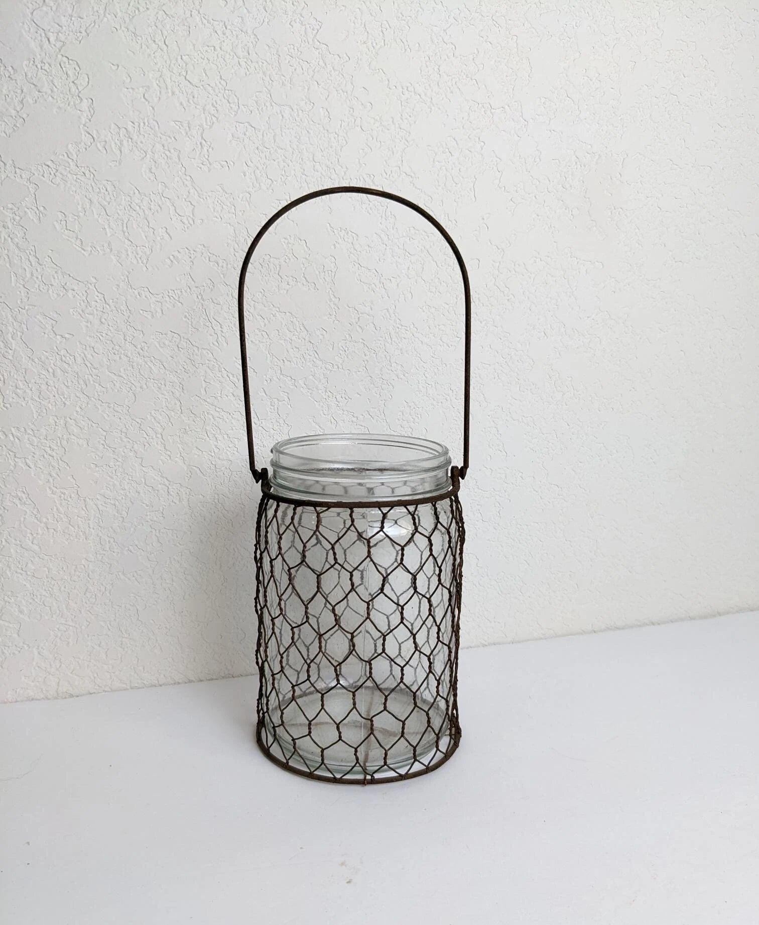 Vintage Chicken Wire Mason Jar