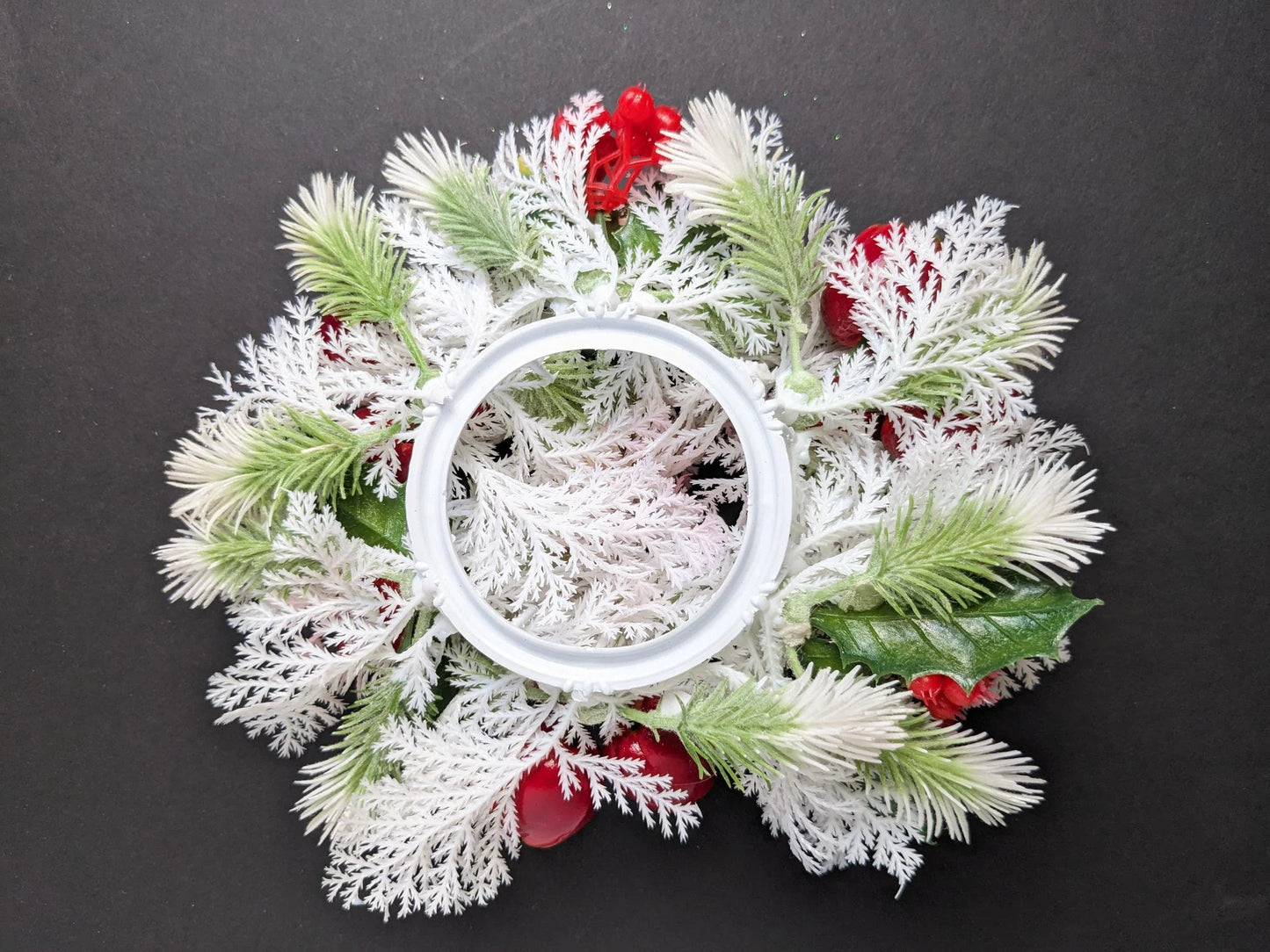 White Apple Pinecone Candle Wreath